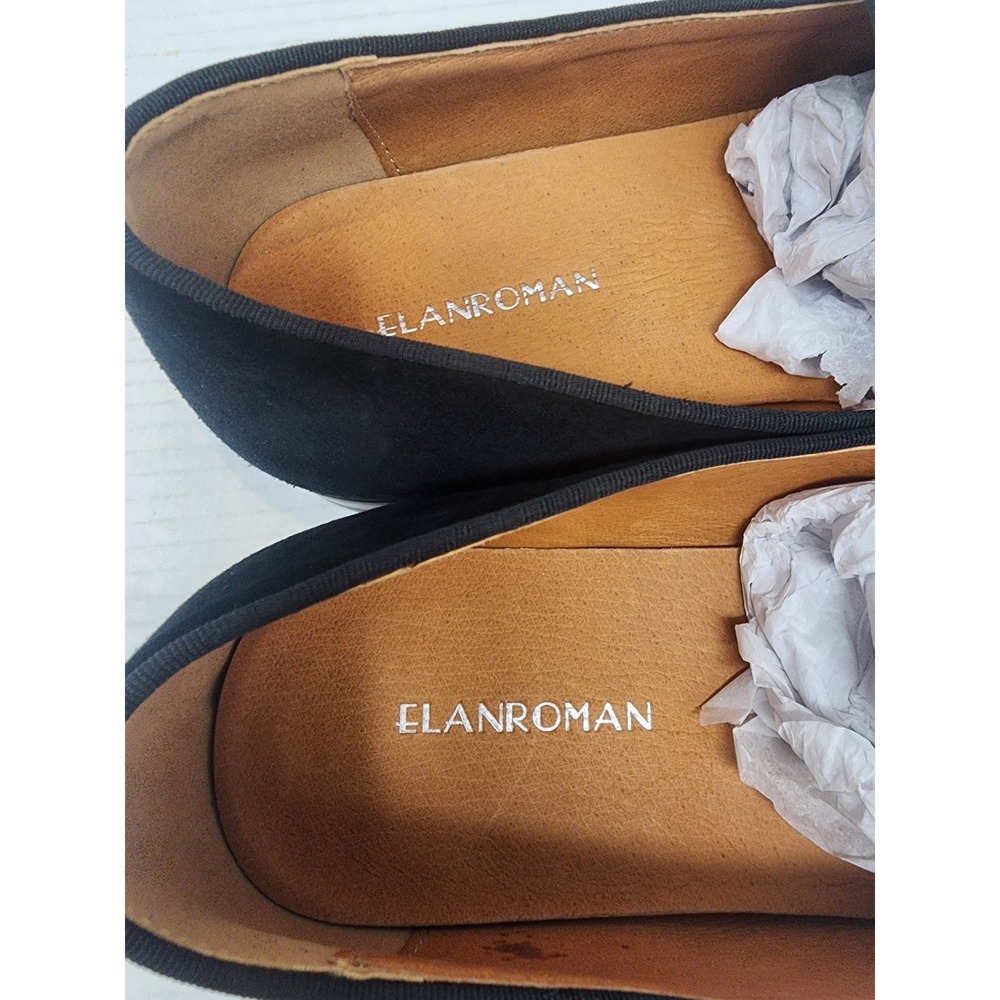 Elanroman Black Studded Loafers Gold Spikes Red Sole Shoes Womens Size 13.5 NEW - Picture 10 of 13